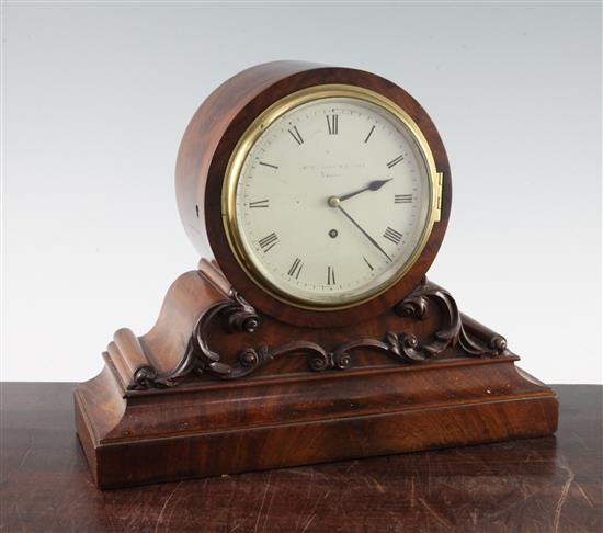 Brockhurst & Atkins, London. A Victorian mahogany mantel timepiece, 9.75in.